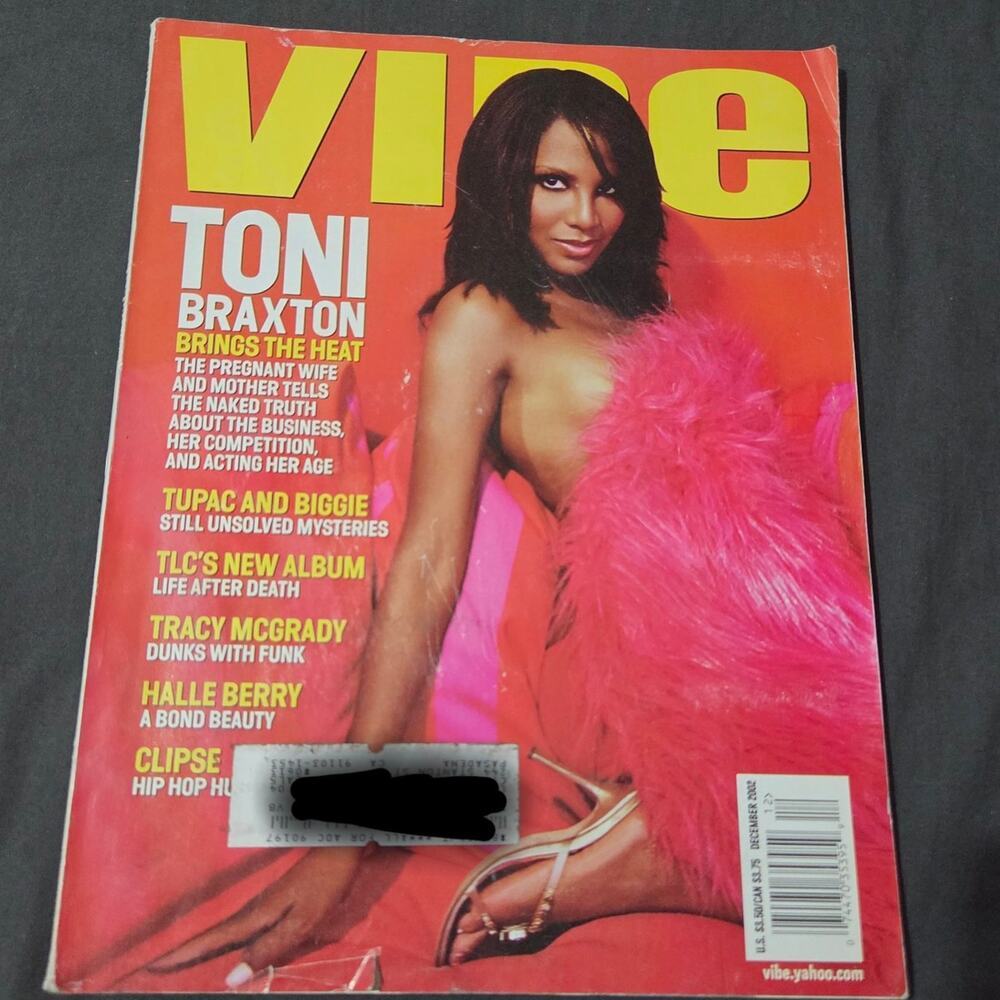 Vtg Dec 2002 Toni Braxton Cover Vibe Magazine Rap Hip Hop